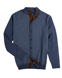 Spike Birdseye Cardigan Sweater - Denim/Sky