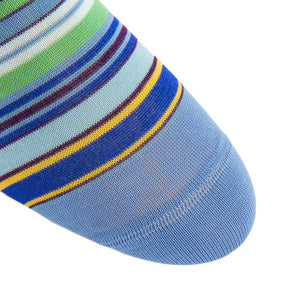 Azure Blue w/ Multi-Colored Stripe