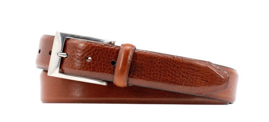 Luca Luxe Italian Calf Leather Belt - Chestnut