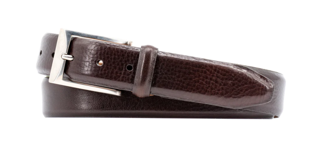Luca Luxe Italian Calf Leather Belt - Walnut