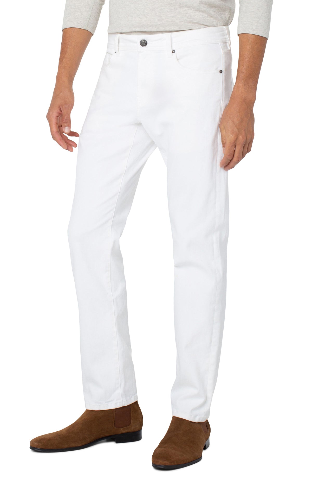 Kingston Modern Straight Colored Denim - Porcelain