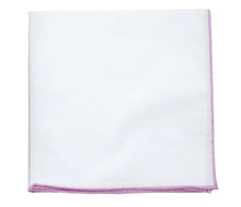 Load image into Gallery viewer, White Cotton With Border Pocket Square
